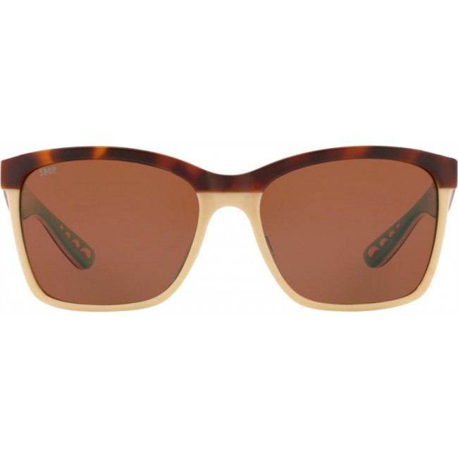 Costa Anaa Sunglasses Shiny Retro Tort/Cream/Mint Frame Copper Lens