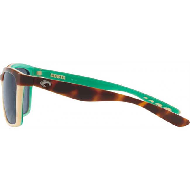 Costa Anaa Sunglasses Shiny Retro Tort/Cream/Mint Frame Grey Lens