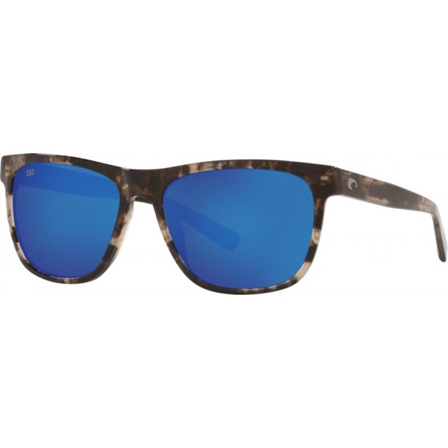 Costa Apalach Sunglasses Shiny Black Kelp Frame Blue Lens
