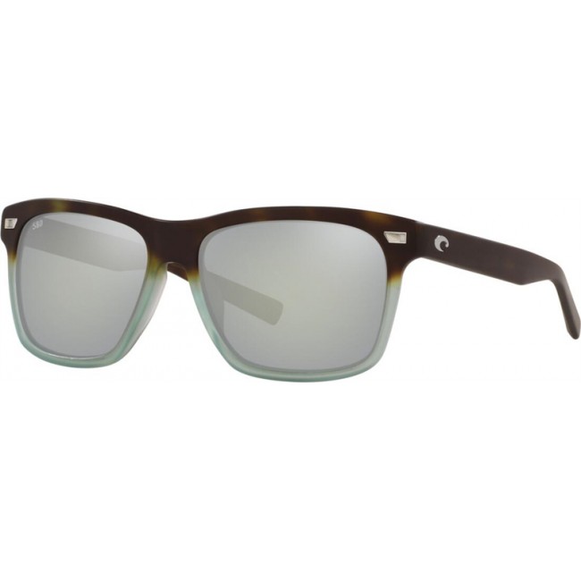 Costa Aransas Sunglasses Matte Tide Pool Frame Grey Silver Lens
