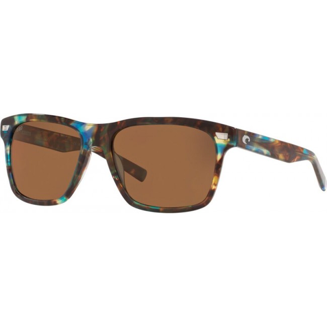 Costa Aransas Sunglasses Shiny Ocean Tortoise Frame Copper Lens