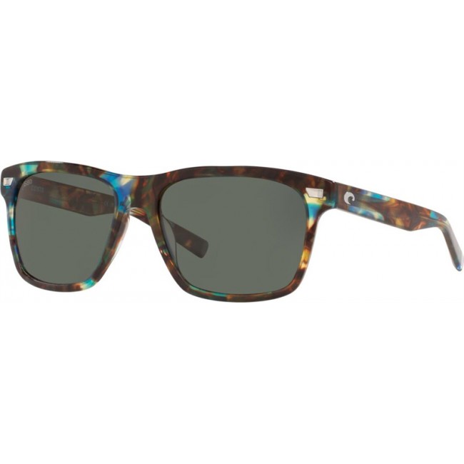 Costa Aransas Sunglasses Shiny Ocean Tortoise Frame Grey Lens