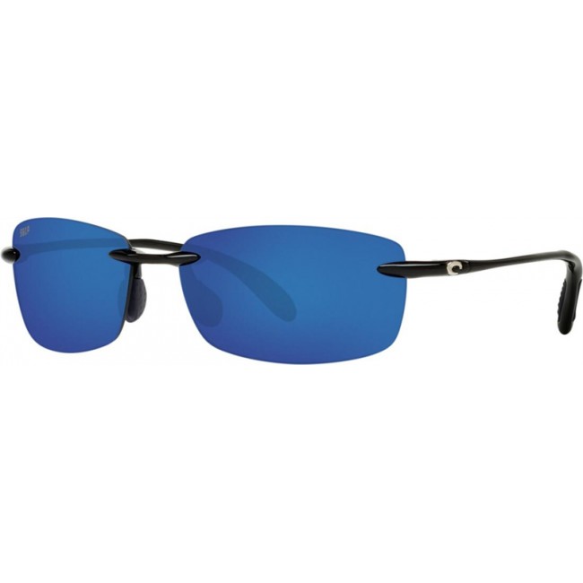 Costa Ballast Sunglasses Shiny Black Frame Blue Lens