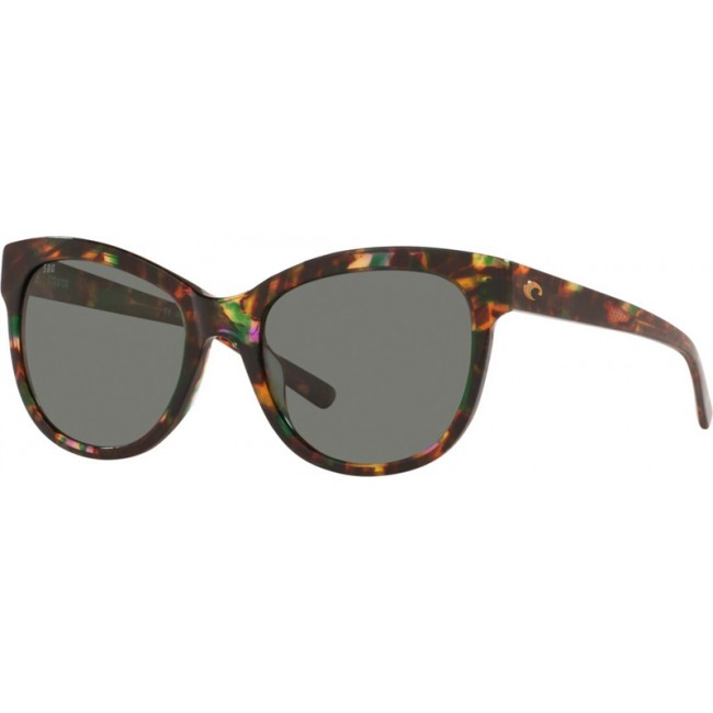 Costa Bimini Sunglasses Shiny Abalone Frame Grey Lens