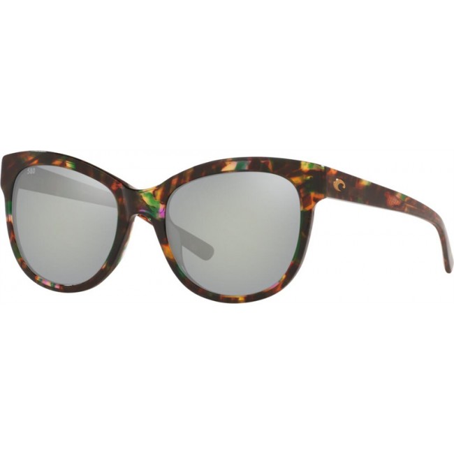 Costa Bimini Sunglasses Shiny Abalone Frame Grey Silver Lens
