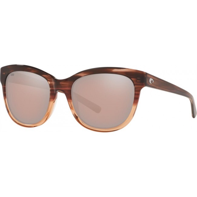 Costa Bimini Sunglasses Shiny Sunset Frame Copper Silver Lens