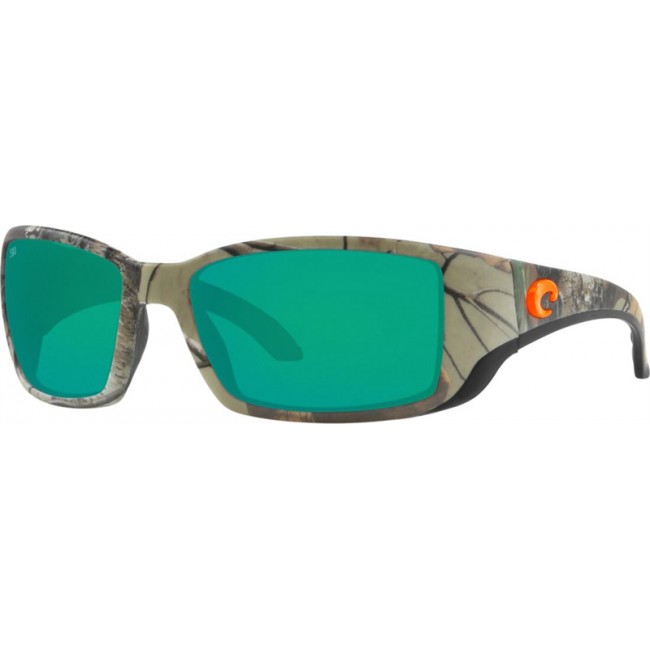 Costa Blackfin Sunglasses Realtree Xtra Camo Orange Logo Frame Green Lens