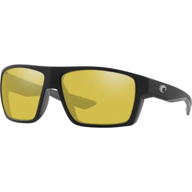 Costa Bloke Sunglasses Matte Black Frame Sunrise Silver Lens