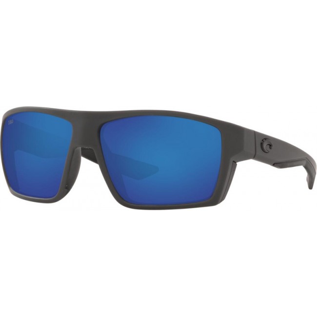 Costa Bloke Sunglasses Matte Gray/Matte Black Frame Blue Lens