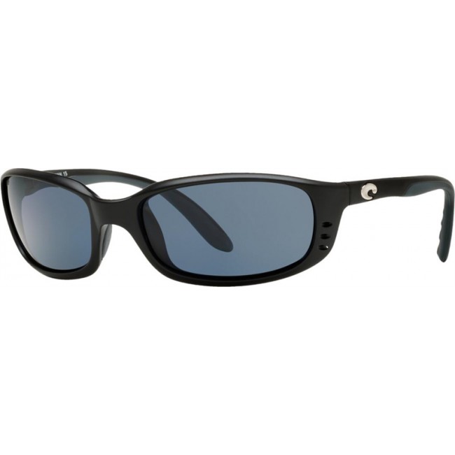 Costa Brine Sunglasses Matte Black Frame Grey Lens