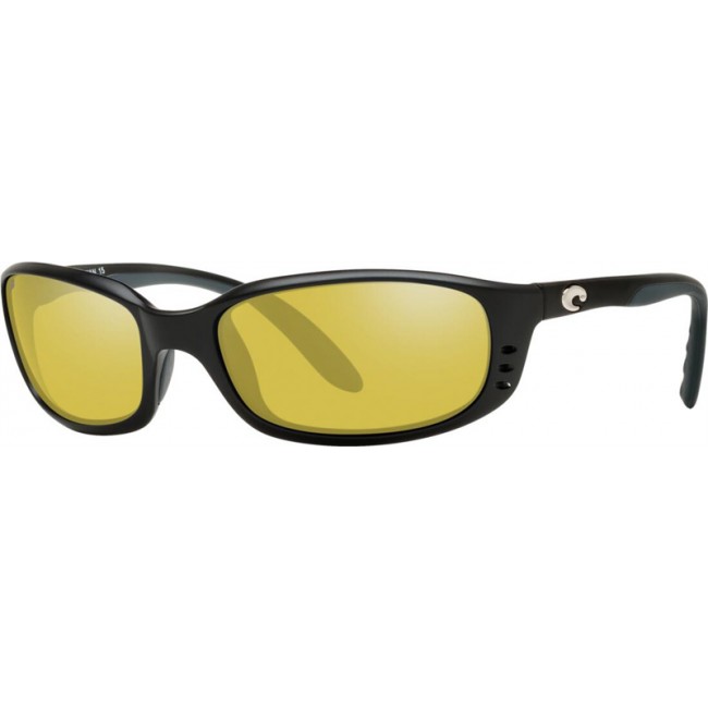 Costa Brine Sunglasses Matte Black Frame Sunrise Silver Lens