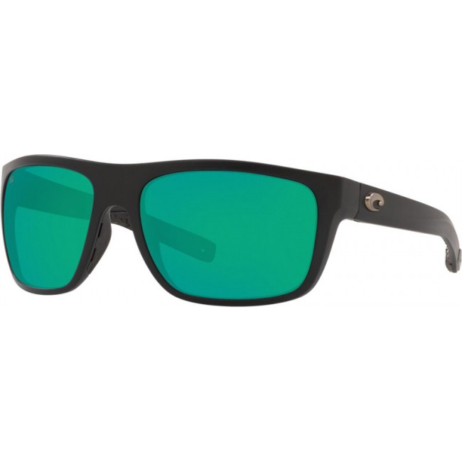 Costa Broadbill Sunglasses Matte Black Frame Green Lens
