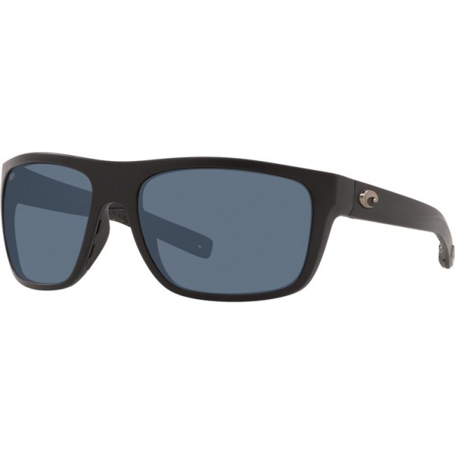 Costa Broadbill Sunglasses Matte Black Frame Grey Lens