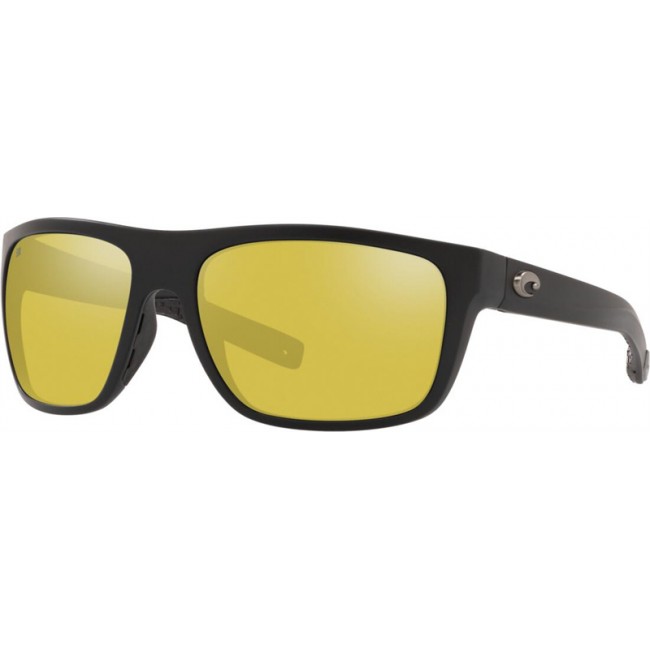 Costa Broadbill Sunglasses Matte Black Frame Sunrise Silver Lens