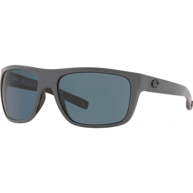 Costa Broadbill Sunglasses Matte Gray Frame Grey Lens