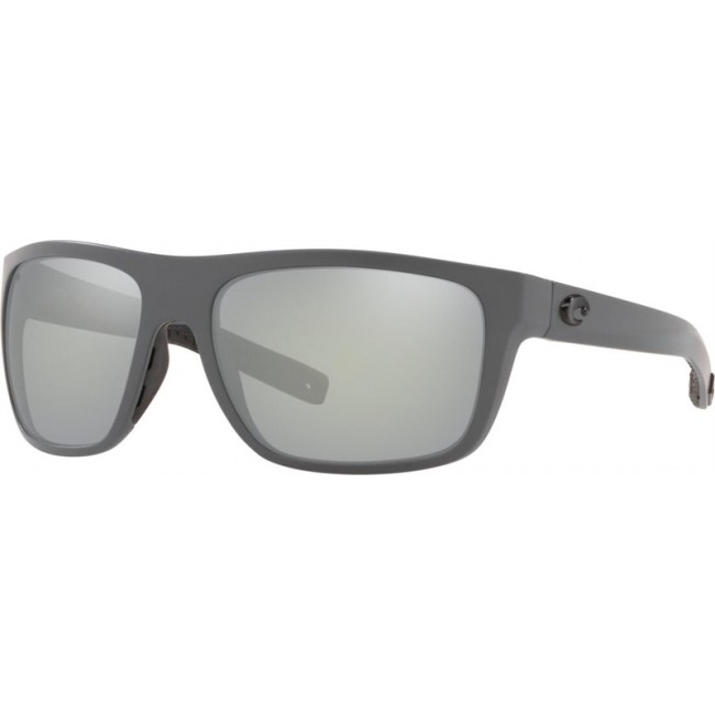 Costa Broadbill Sunglasses Matte Gray Frame Grey Silver Lens