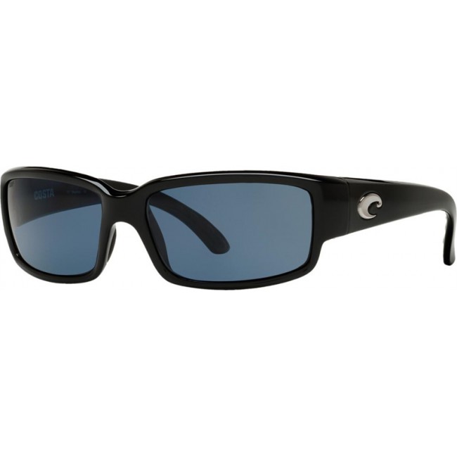 Costa Caballito Sunglasses Shiny Black Frame Grey Lens