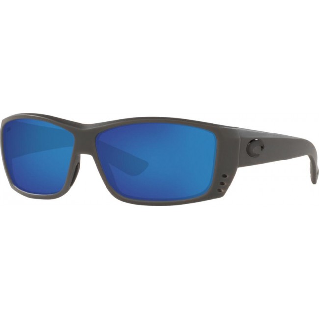 Costa Cat Cay Sunglasses Matte Gray Frame Blue Lens
