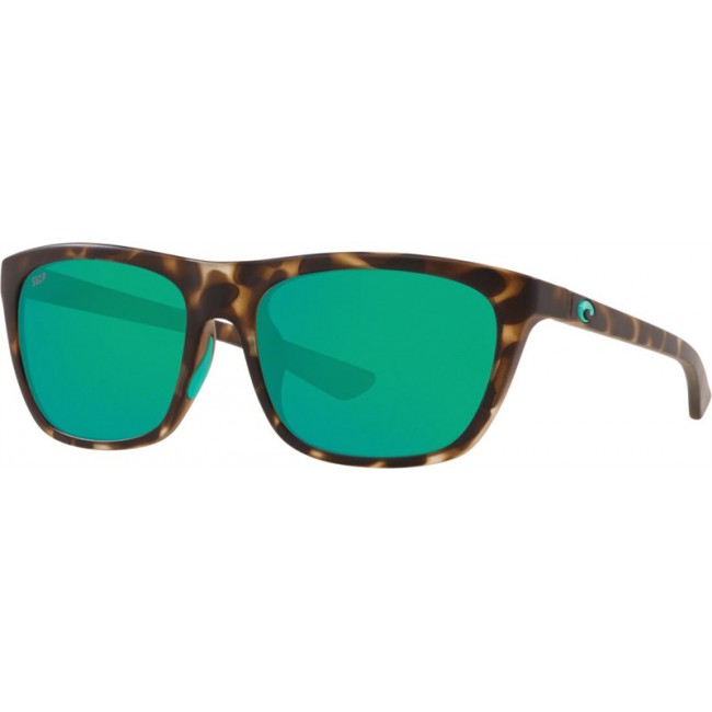 Costa Cheeca Sunglasses Matte Shadow Tortoise Frame Green Lens