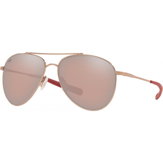 Costa Cook Sunglasses Rose Gold Frame Copper Silver Lens