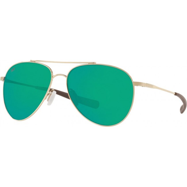 Costa Cook Sunglasses Shiny Gold Frame Green Lens