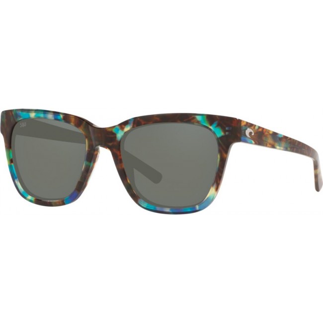 Costa Coquina Sunglasses Shiny Ocean Tortoise Frame Grey Lens