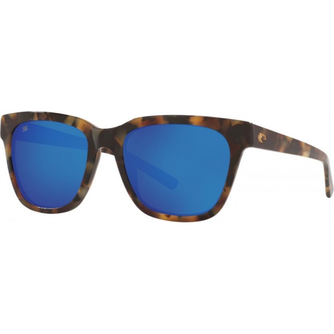 Costa Coquina Sunglasses Shiny Vintage Tortoise Frame Blue Lens