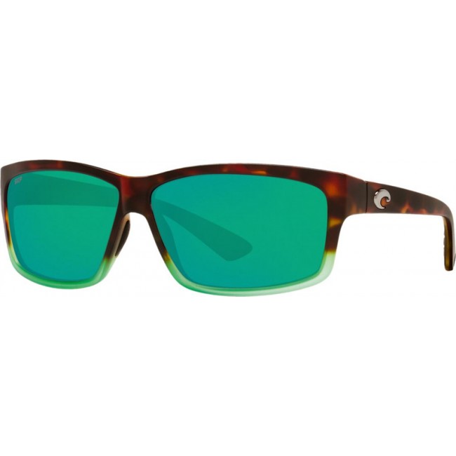 Costa Cut Sunglasses Matte Tortuga Fade Frame Green Lens