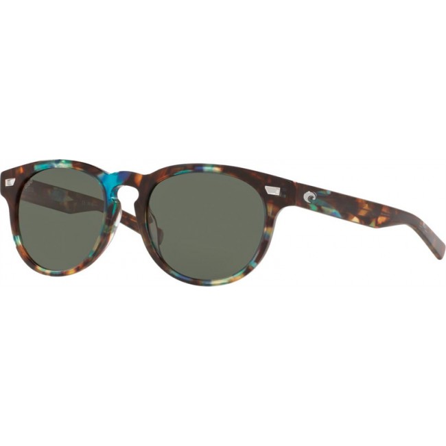 Costa Del Mar Sunglasses Shiny Ocean Tortoise Frame Grey Lens