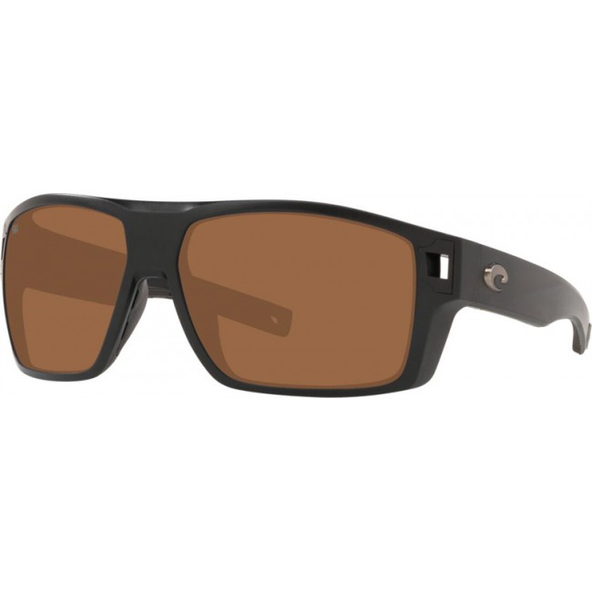 Costa Diego Sunglasses Matte Black Frame Copper Lens