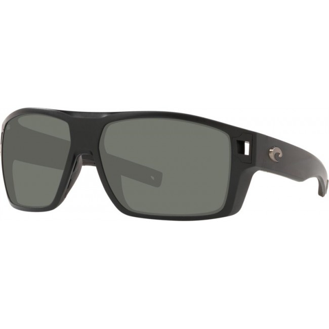 Costa Diego Sunglasses Matte Black Frame Grey Lens