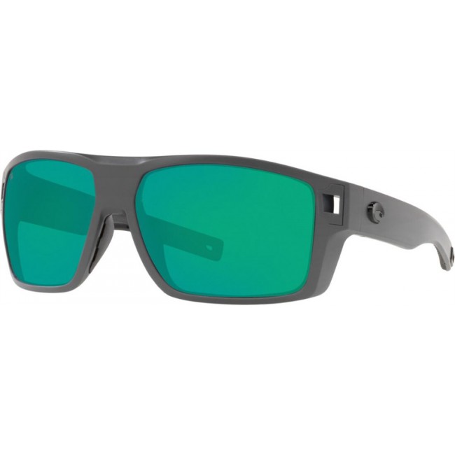 Costa Diego Sunglasses Matte Gray Frame Green Lens