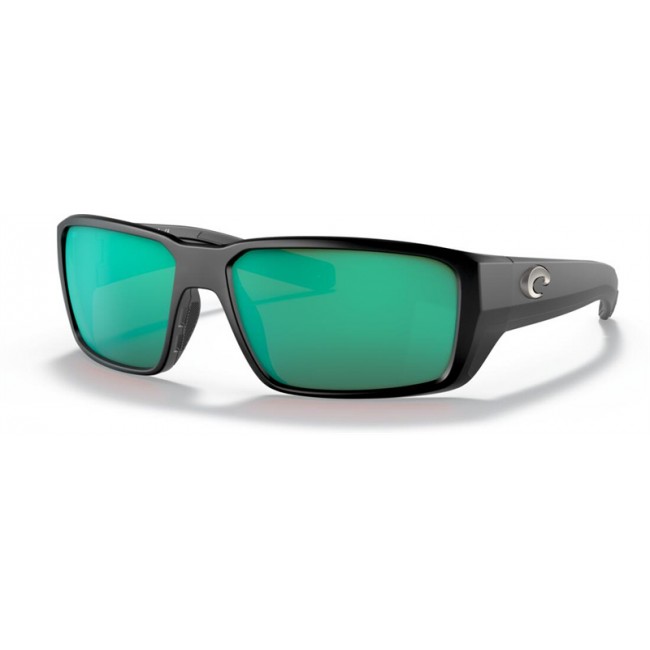 Costa Fantail PRO Sunglasses Matte Black Frame Green Lens
