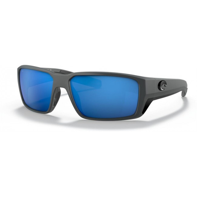Costa Fantail PRO Sunglasses Matte Gray Frame Blue Lens