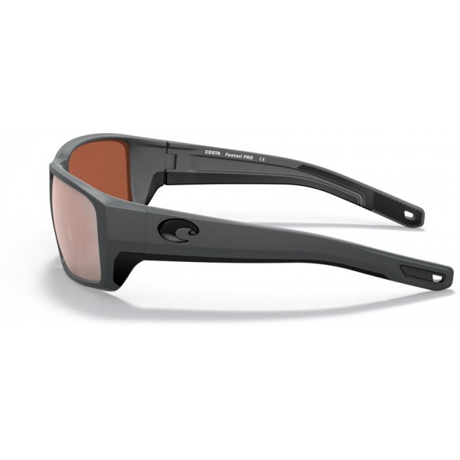 Costa Fantail PRO Sunglasses Matte Gray Frame Copper Silver Lens