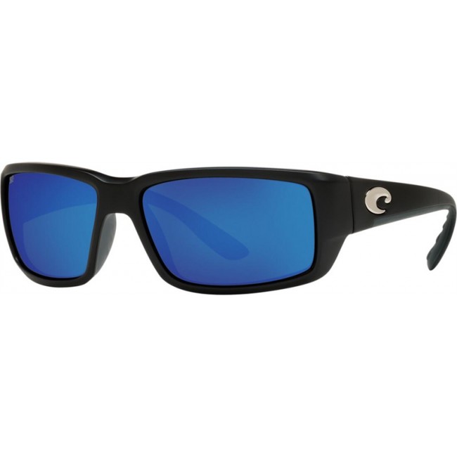 Costa Fantail Sunglasses Matte Black Frame Blue Lens