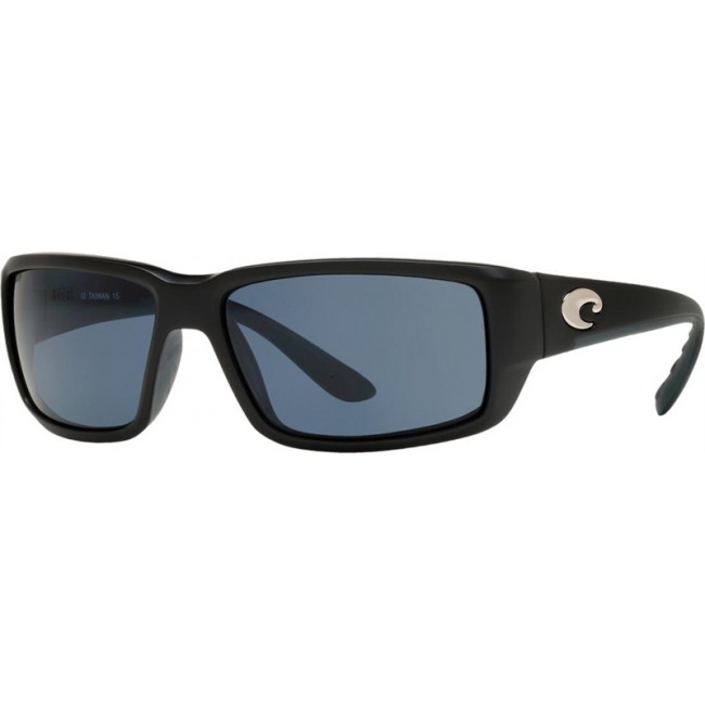 Costa Fantail Sunglasses Matte Black Frame Grey Lens