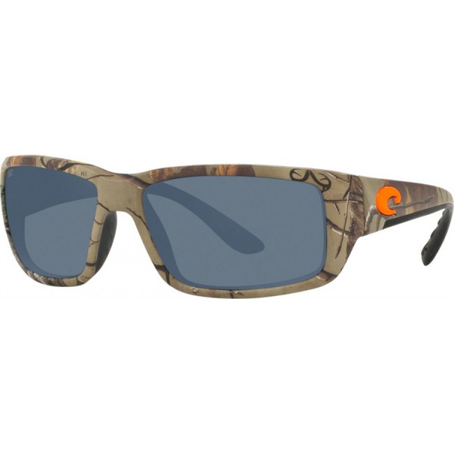 Costa Fantail Sunglasses Realtree Xtra Camo Orange Logo Frame Grey Lens
