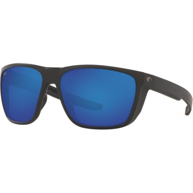 Costa Ferg Sunglasses Matte Black Frame Blue Lens