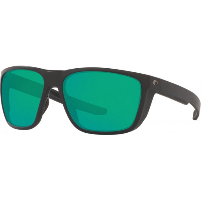 Costa Ferg Sunglasses Matte Black Frame Green Lens