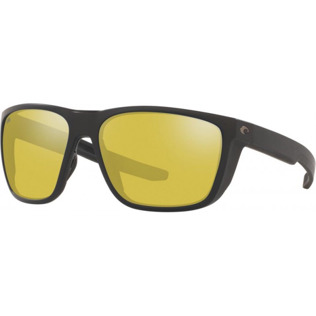 Costa Ferg Sunglasses Matte Black Frame Sunrise Silver Lens