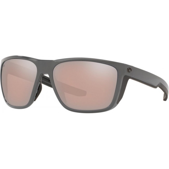 Costa Ferg Sunglasses Matte Gray Frame Copper Silver Lens