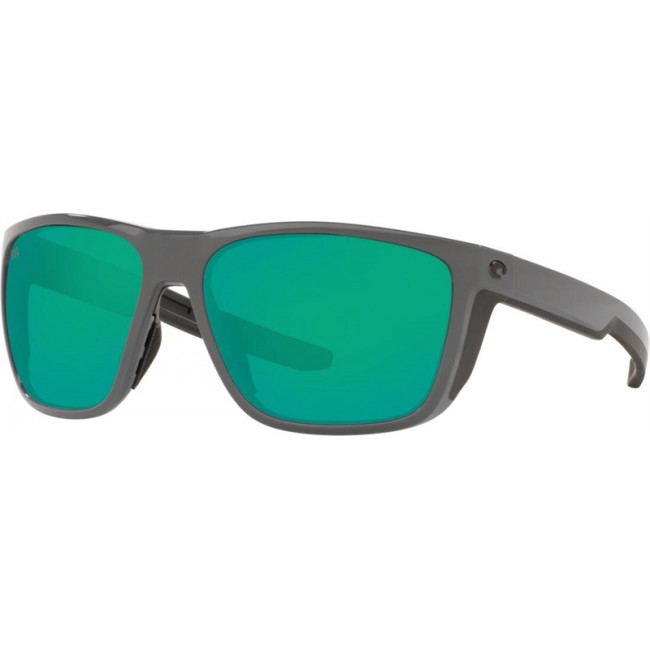 Costa Ferg Sunglasses Matte Gray Frame Green Lens