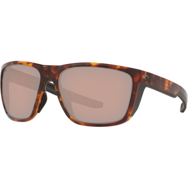 Costa Ferg Sunglasses Matte Tortoise Frame Copper Silver Lens