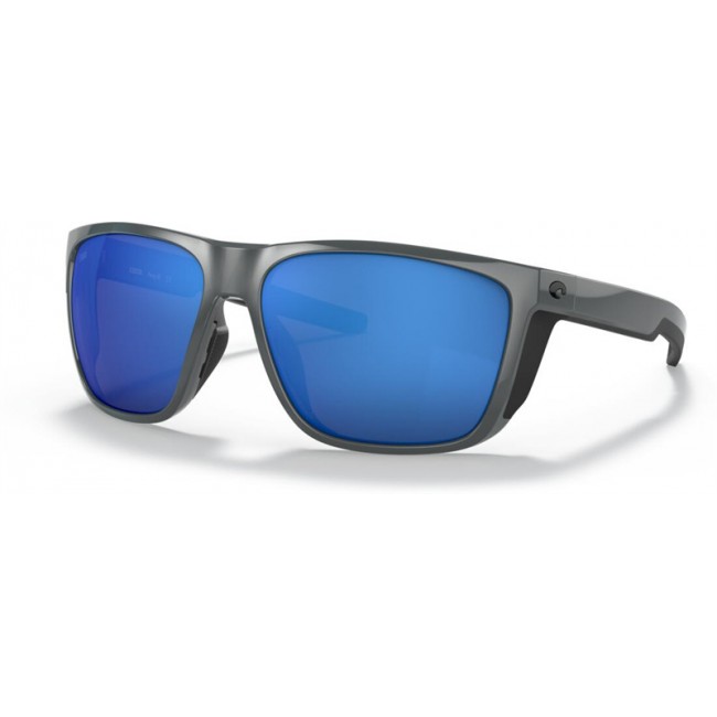 Costa Ferg XL Sunglasses Shiny Gray Frame Blue Lens