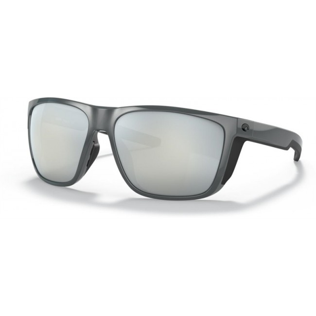 Costa Ferg XL Sunglasses Shiny Gray Frame Grey Silver Lens