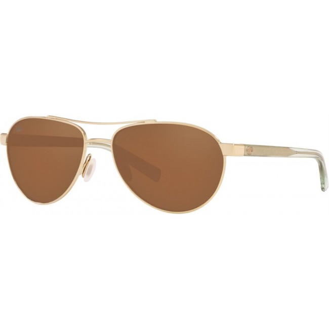 Costa Fernandina Sunglasses Shiny Gold Frame Copper Lens