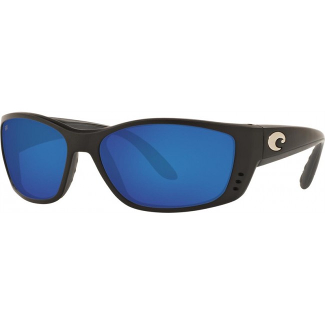 Costa Fisch Sunglasses Matte Black Frame Blue Lens