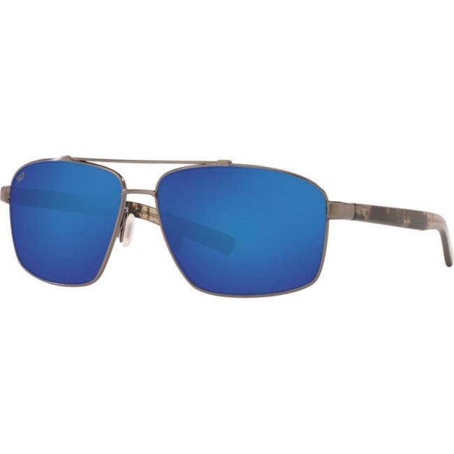 Costa Flagler Sunglasses Brushed Gunmetal Frame Blue Lens