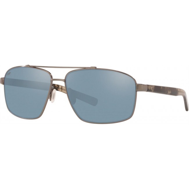 Costa Flagler Sunglasses Brushed Gunmetal Frame Grey Silver Lens
